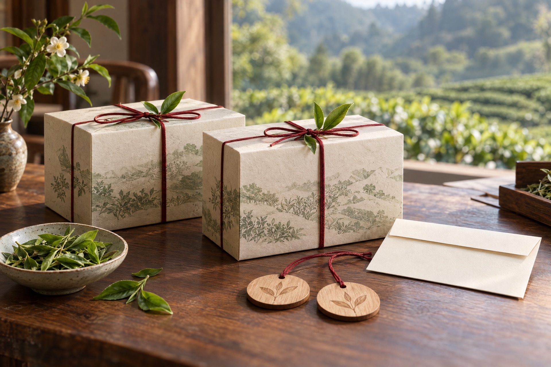 茶树认养礼盒与茶园木牌的创意呈现