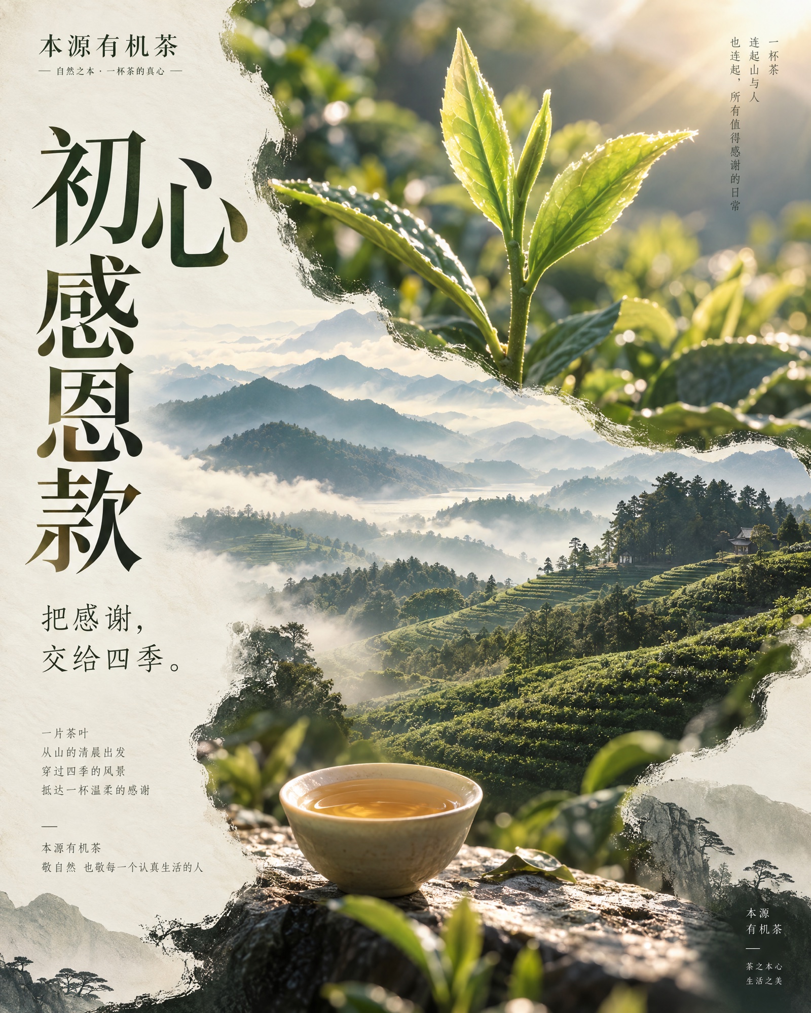 本源有机茶 · 初心感恩款海报创意视觉