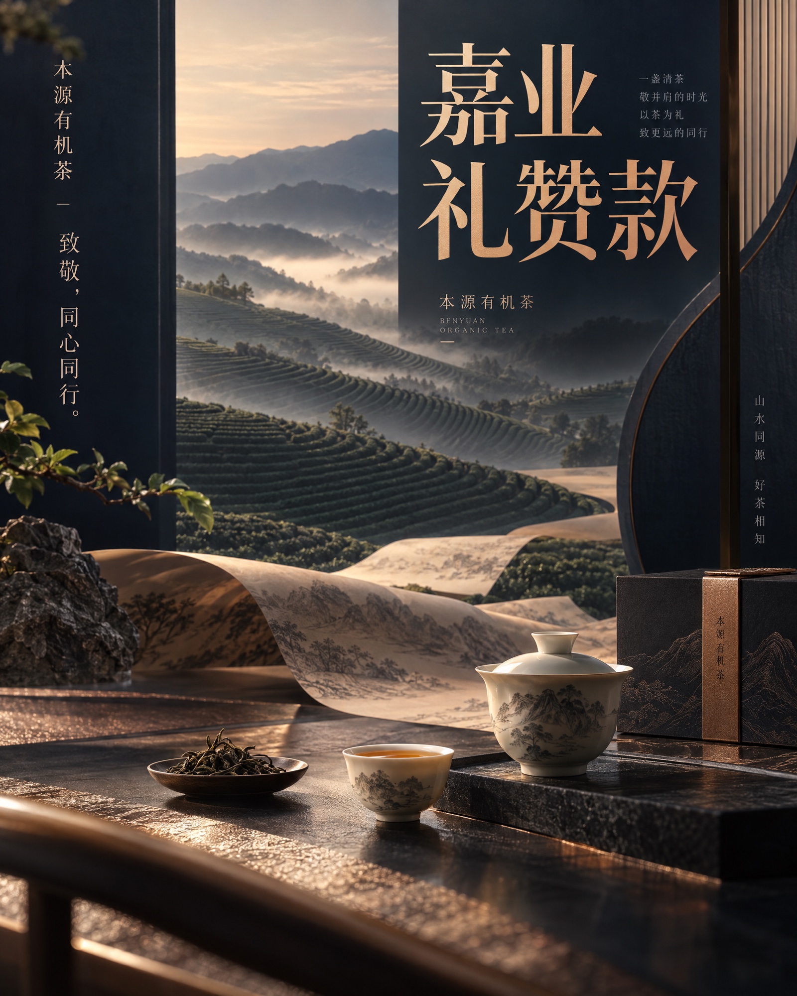 Benyuan organic tea · enterprise campaign poster
