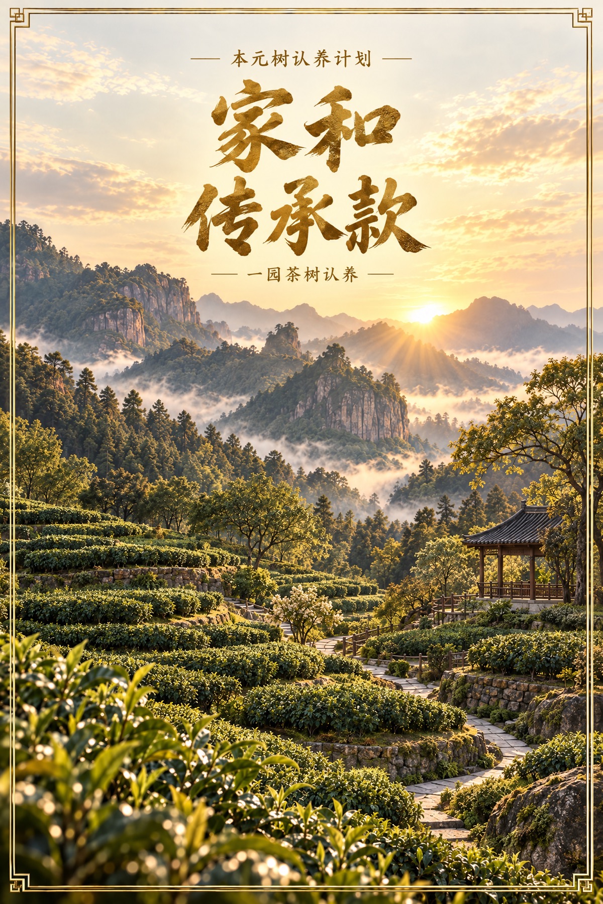 Benyuan Tree Adoption Plan · One Garden · Family Heritage · designed adoption poster