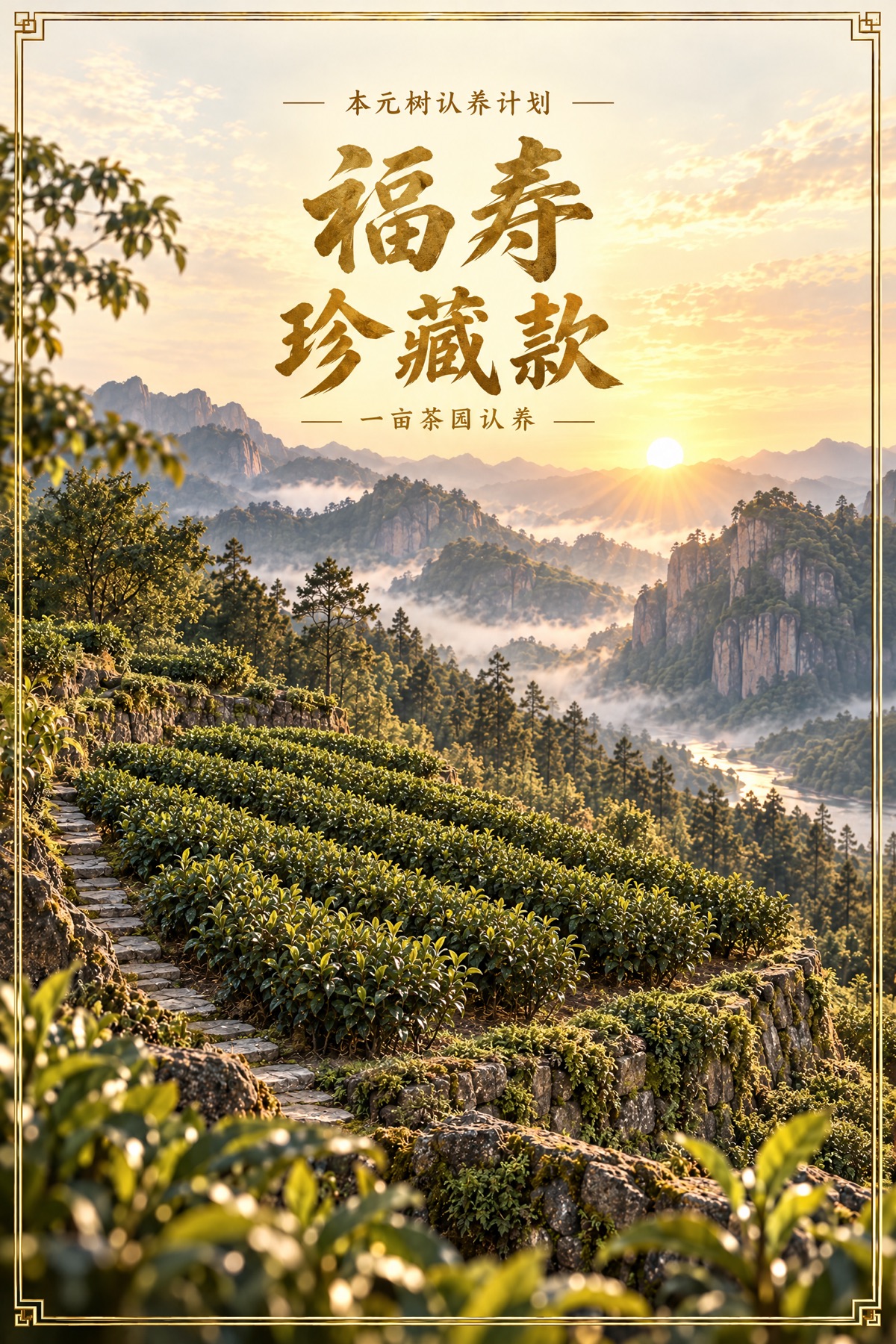 本元树认养计划·一亩·福寿珍藏款·认养主题设计海报